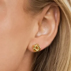 Ebba Mini Knot Gold Stud Earrings