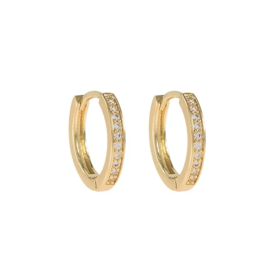 Elaine Small Ring Earring Gold/Clear 14mm