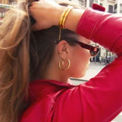 Elianna Large Statement Hoop Earrings Stainless Steel 30mm