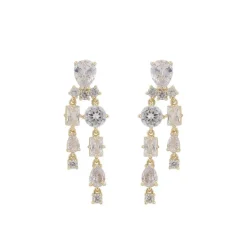 Ellie Pendant Earring Gold/Clear