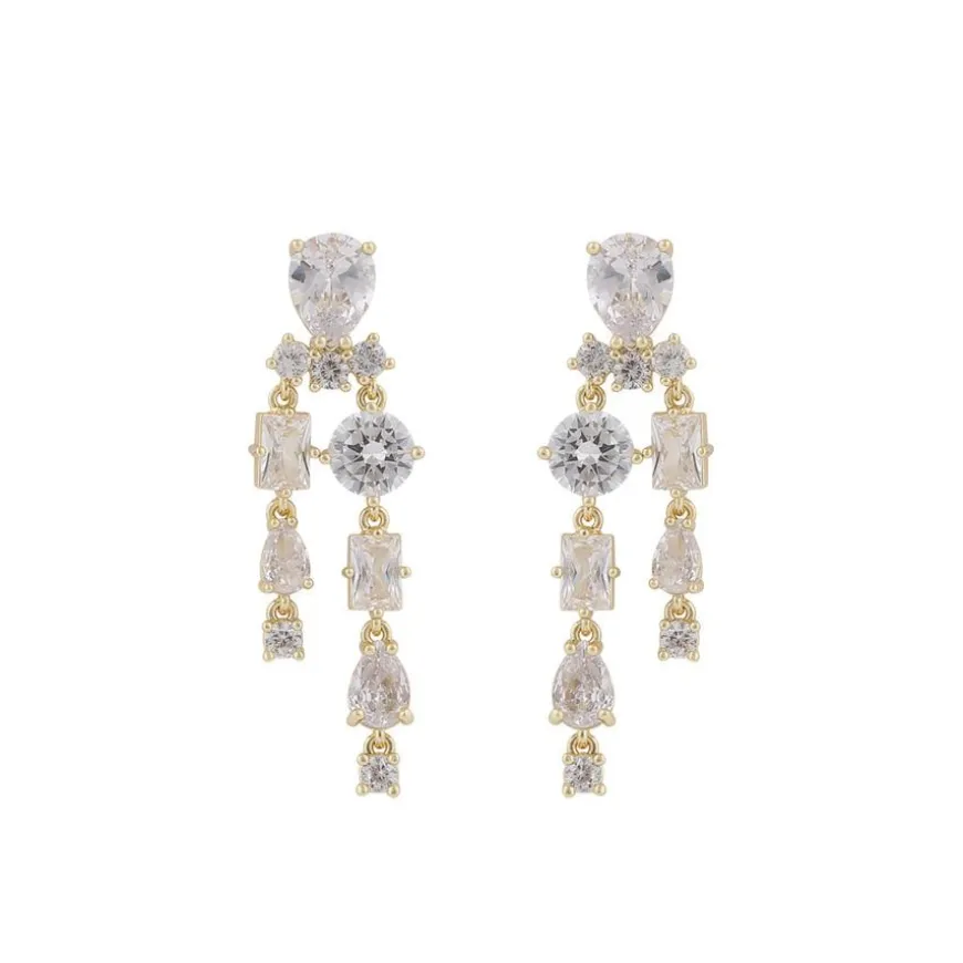 Ellie Pendant Earring Gold/Clear