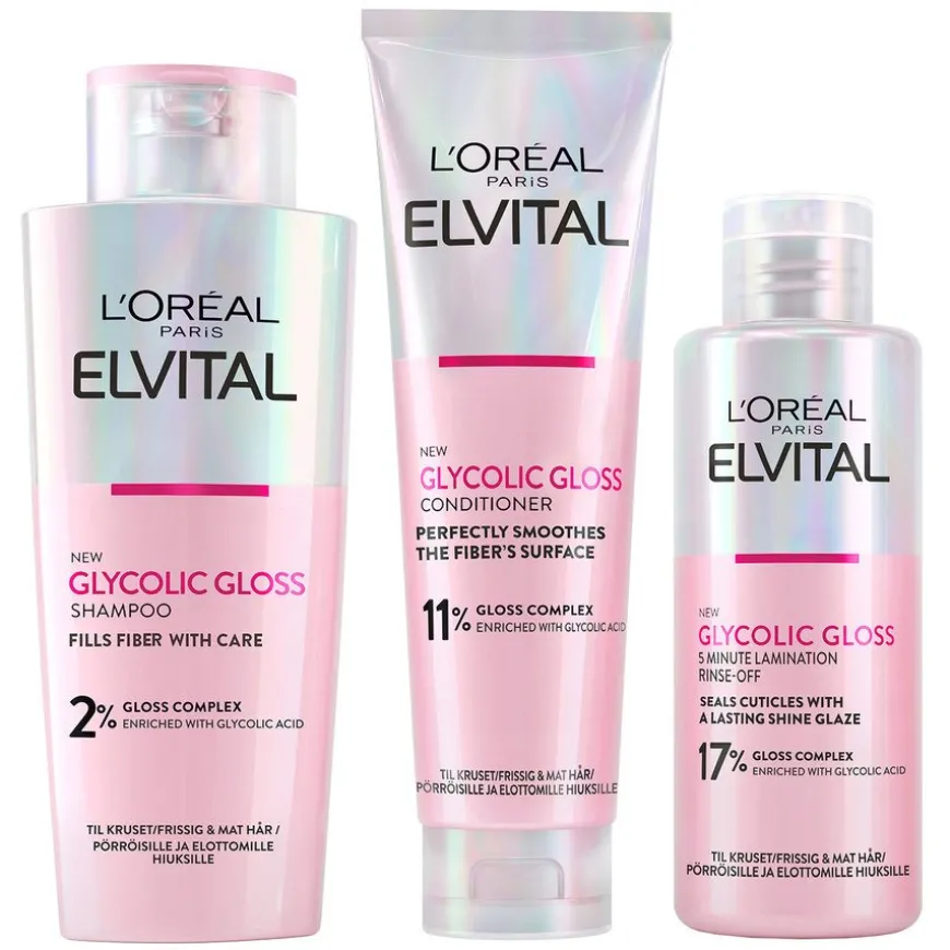 Elvital Glycolic Gloss Trinome Bundle