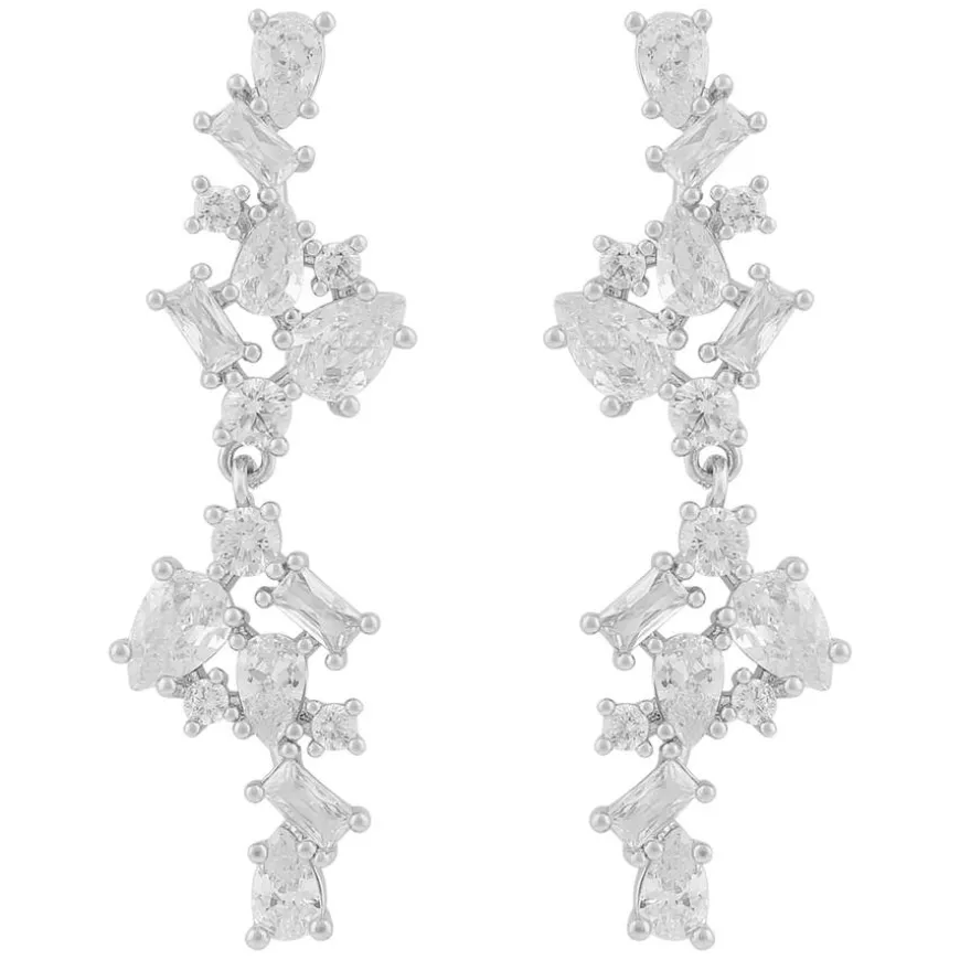 Envy Big Pendant Earring Silver/Clear Onesize