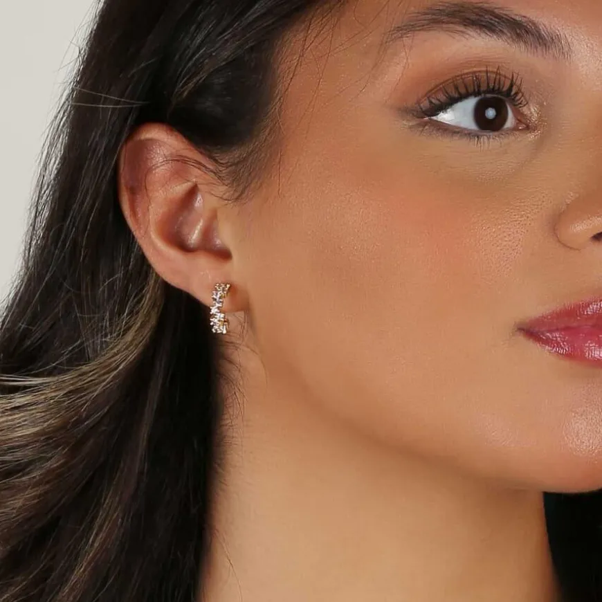 Envy Small Oval Earring Gold/Pink Onesize