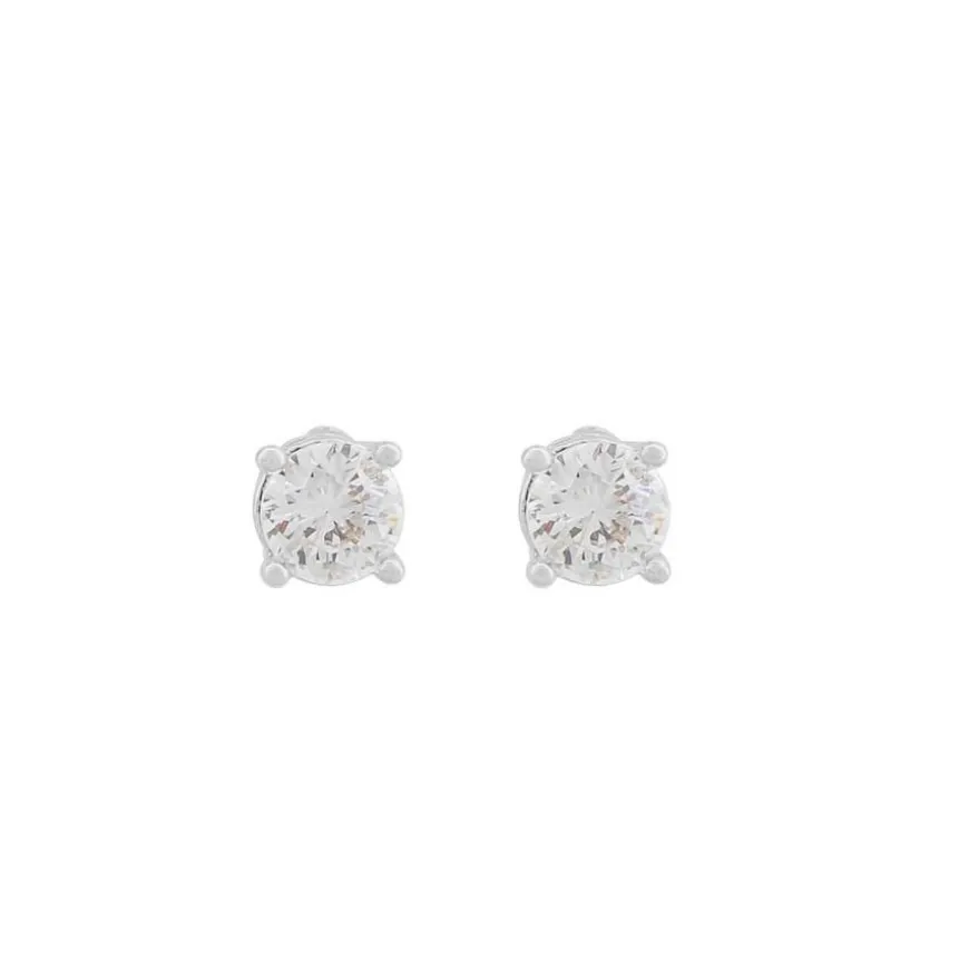 Essence Stone Earring Silver/Clear 4mm