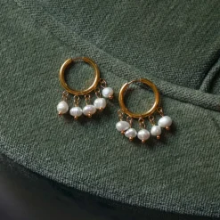 Estelle Pearl Hoop Earrings
