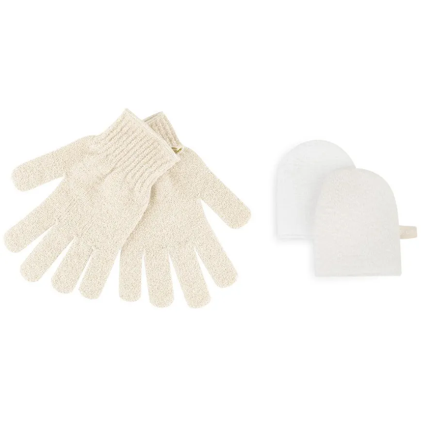 Exfoliating Gloves and Facial Buffing Pads 3pcs
