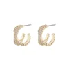 Fanny Double Oval Earring Gold/Clear