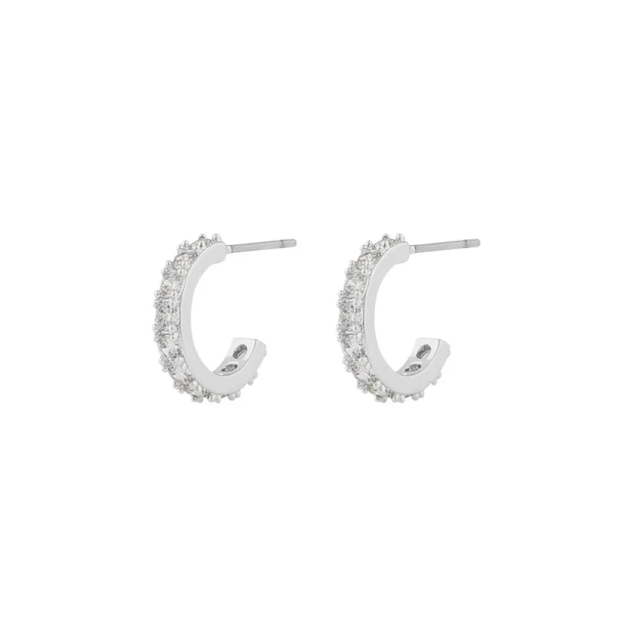 Fanny Small Oval Earring Silver/Clear