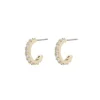 Fanny Small Oval Earring Gold/Clear