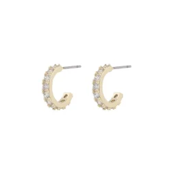 Fanny Small Oval Earring Gold/Clear
