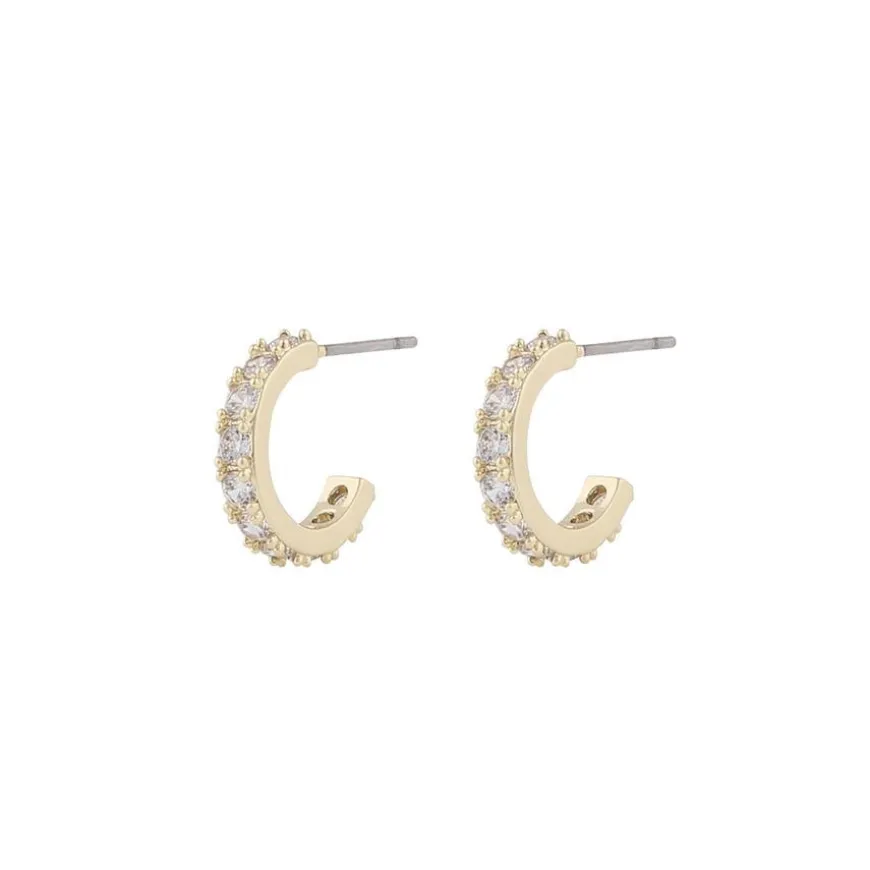 Fanny Small Oval Earring Gold/Clear