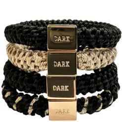 Fat Hair Ties Black With Gold Mix 4pcs