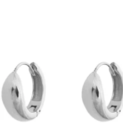 Fat Hoop Small Silver Earrings