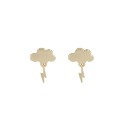 Field Cloud Earring Plain Gold