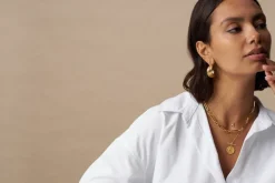 Fine Pave Crescent Charm Necklace