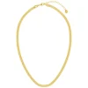 Flat Box Chain Necklace 16 Gold