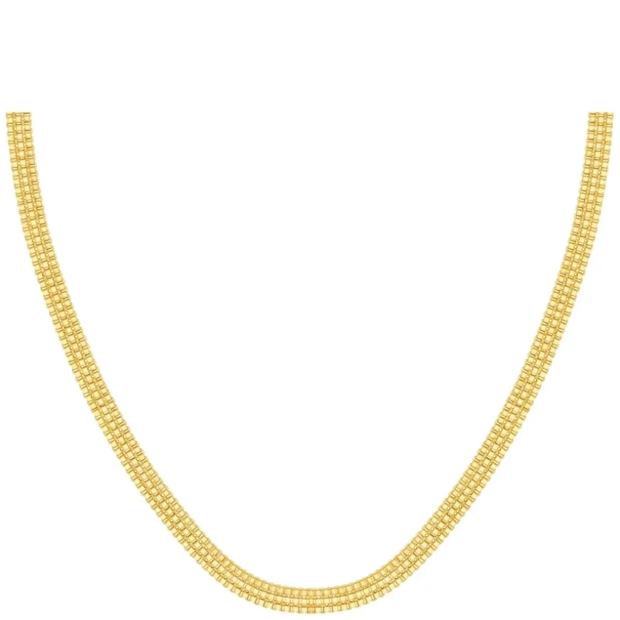 Flat Box Chain Necklace 16 Gold