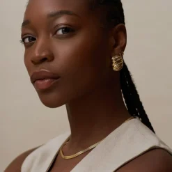 Flat Box Chain Necklace 16 Gold