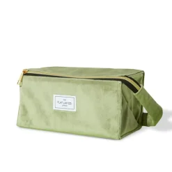 Flat Lay Makeup Box Bag Sage Green Velvet