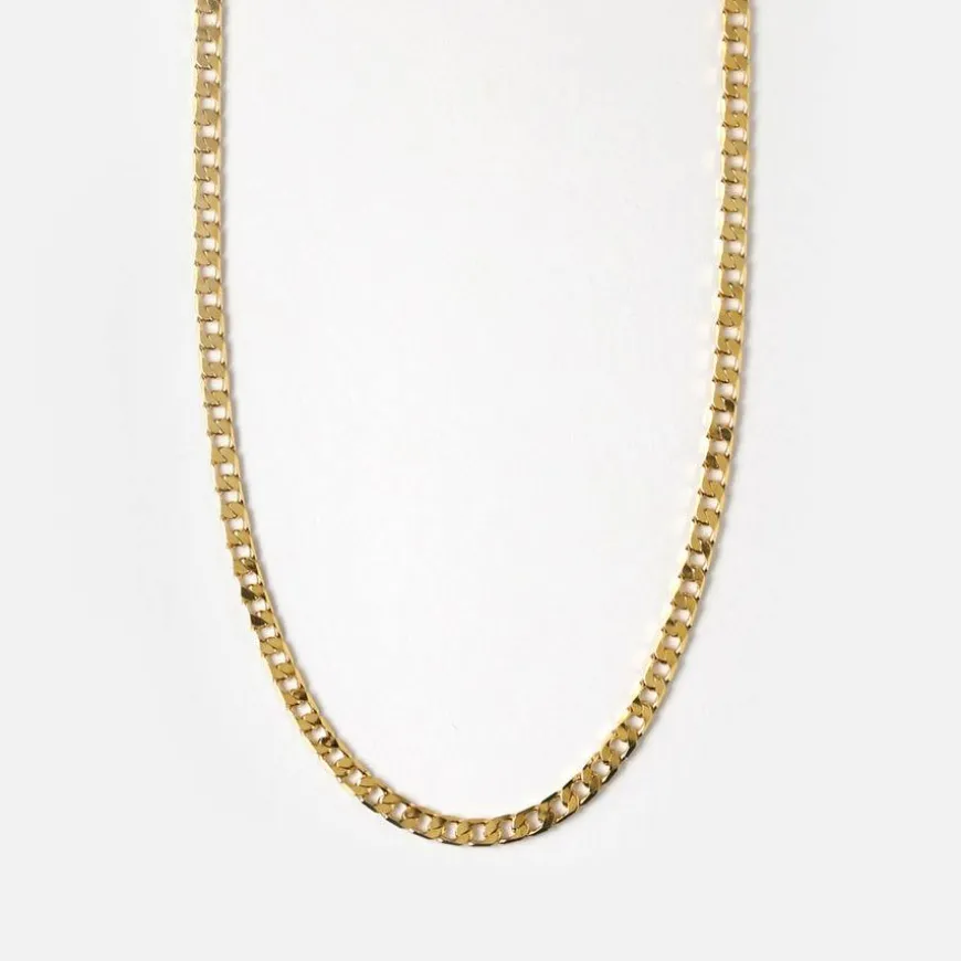 Flat Link Curb Chain Necklace