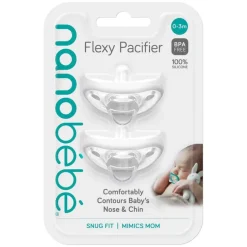 Flexy Pacifier White 0-3m 2pcs