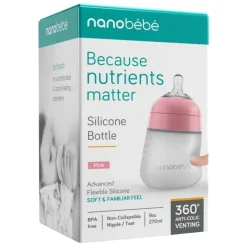Flexy Silicone Baby Bottle Pink 270ml