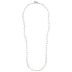 Florence Pearl Necklace Silver/White 45cm