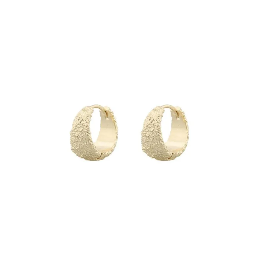Florence Ring Earring Plain Gold 13,5mm