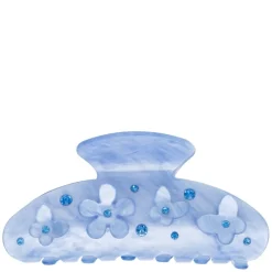Flower & Butterfly Hair Claw Ibiza Blue