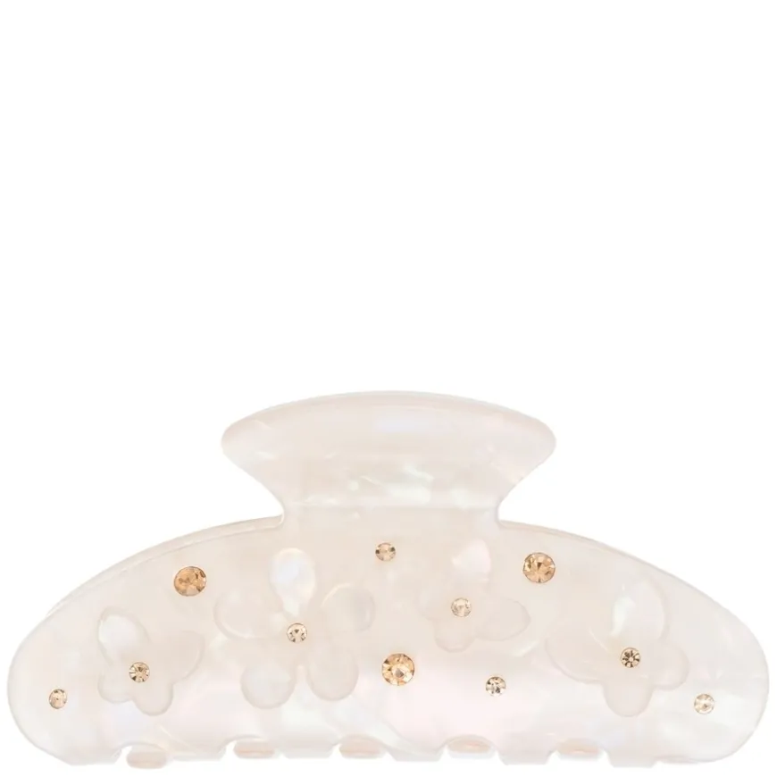 Flower & Butterfly Hair Claw Sand