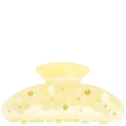 Flower & Butterfly Hair Claw Pale Yellow