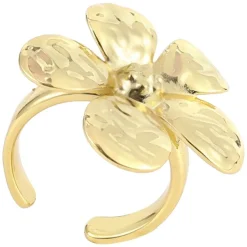 Flower Adjustable Ring Gold