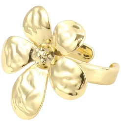 Flower Adjustable Ring Gold