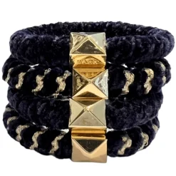 Fluffy Fat Hair Tie Navy Stripes