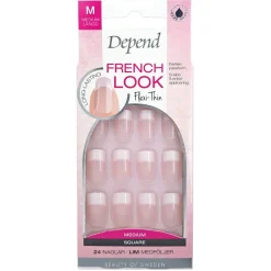 French Look Pink Shimmer Medium Square 24pcs