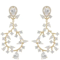 Friday Branch Pendant Earring Gold Onesize