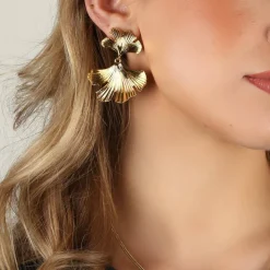 Friday Leaf Earring Gold Onesize