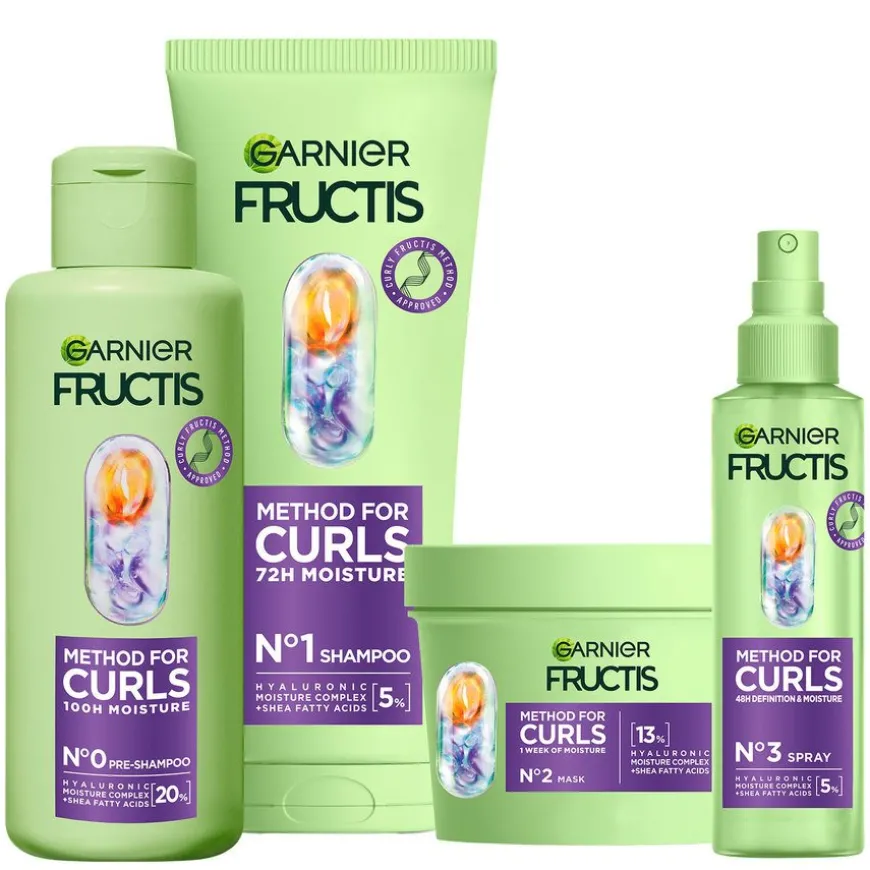 Fructis Method for Curls Pre-Shampoo 200ml + Shampoo 200ml + Mask 370ml + Leave-in 150ml