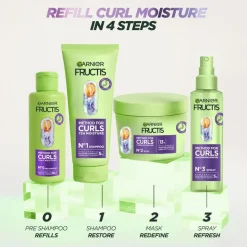 Fructis Method for Curls Pre-Shampoo 200ml + Shampoo 200ml + Mask 370ml + Leave-in 150ml