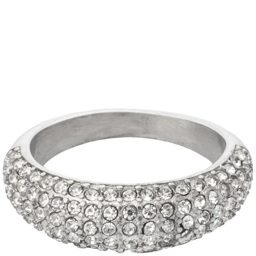 Full Bling Ring Silver Size 3