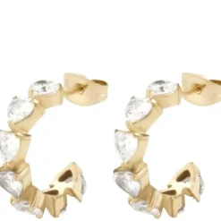 Full Heart Crystal Creole Earrings Crystal