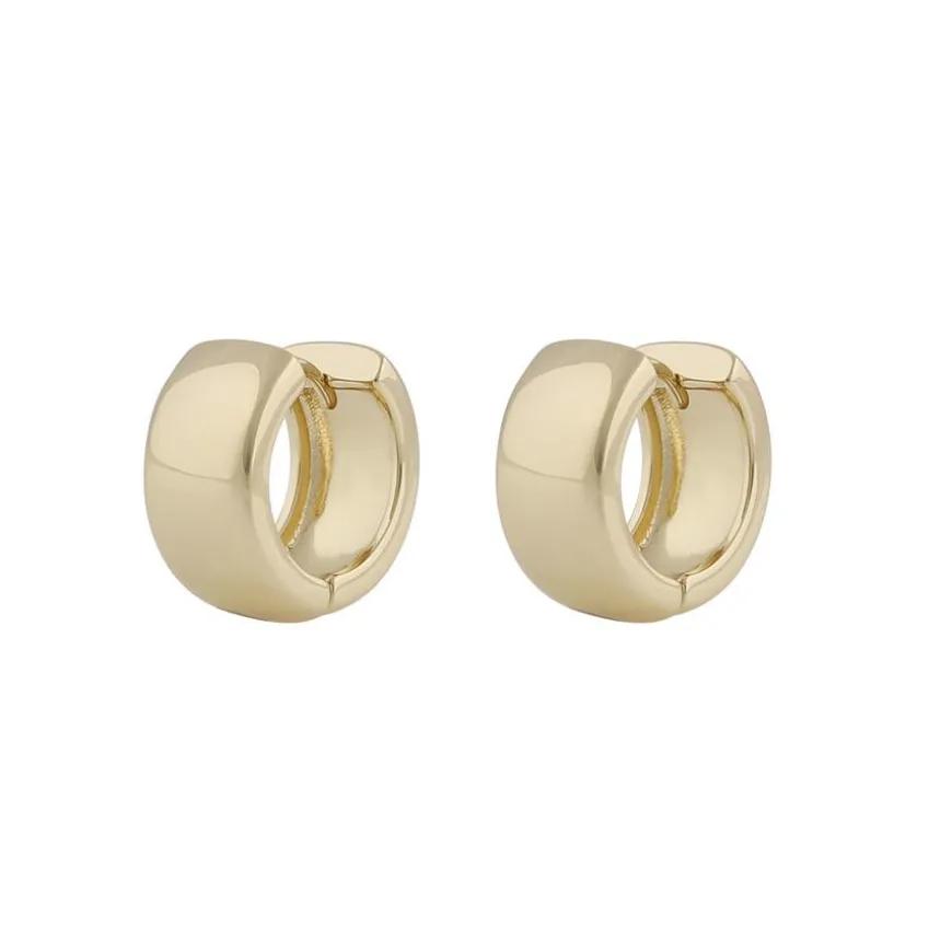Gina Big Ring Earring Plain Gold Onesize