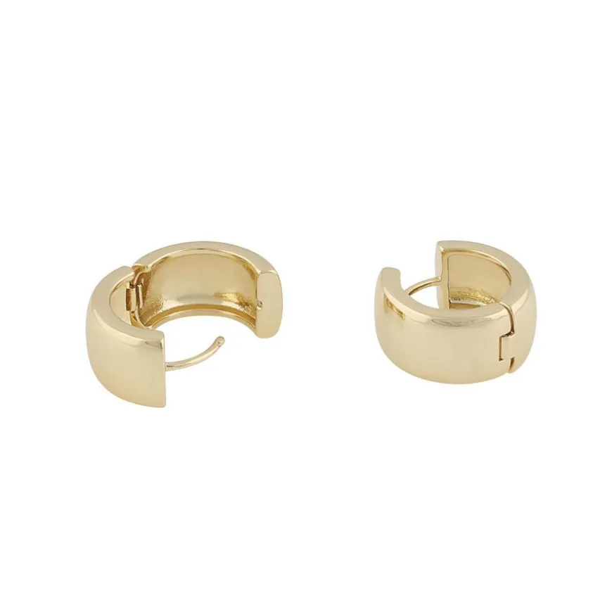 Gina Big Ring Earring Plain Gold Onesize