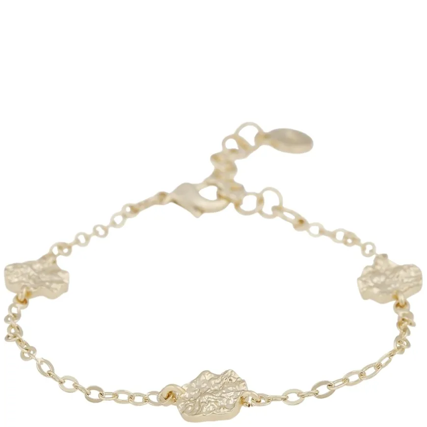 Gisele Coin Chain Bracelet Plain Gold Onesize