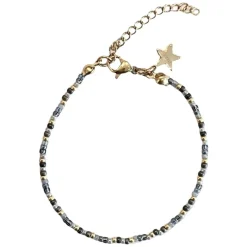 Glass Bead Bracelet 2mm Navy Blue Mix