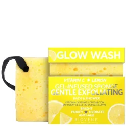 Glow Wash Gentle Exfoliating Vitamin C & Lemon Gel-Infused Sponge 75g
