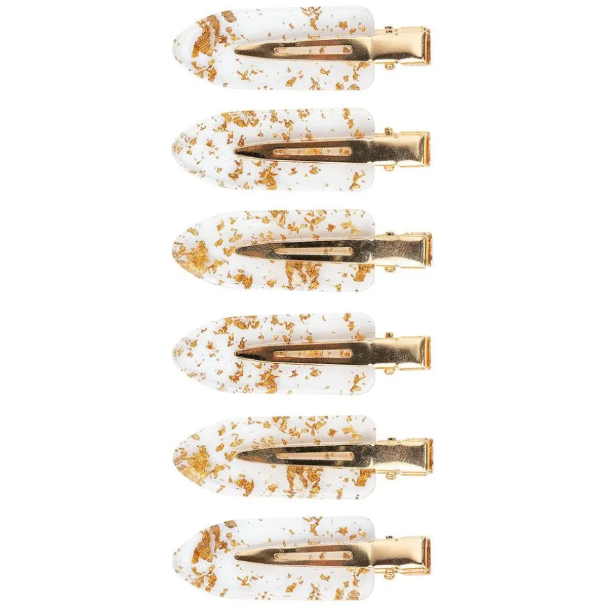 Gold Flake No Crease Clips 6pcs