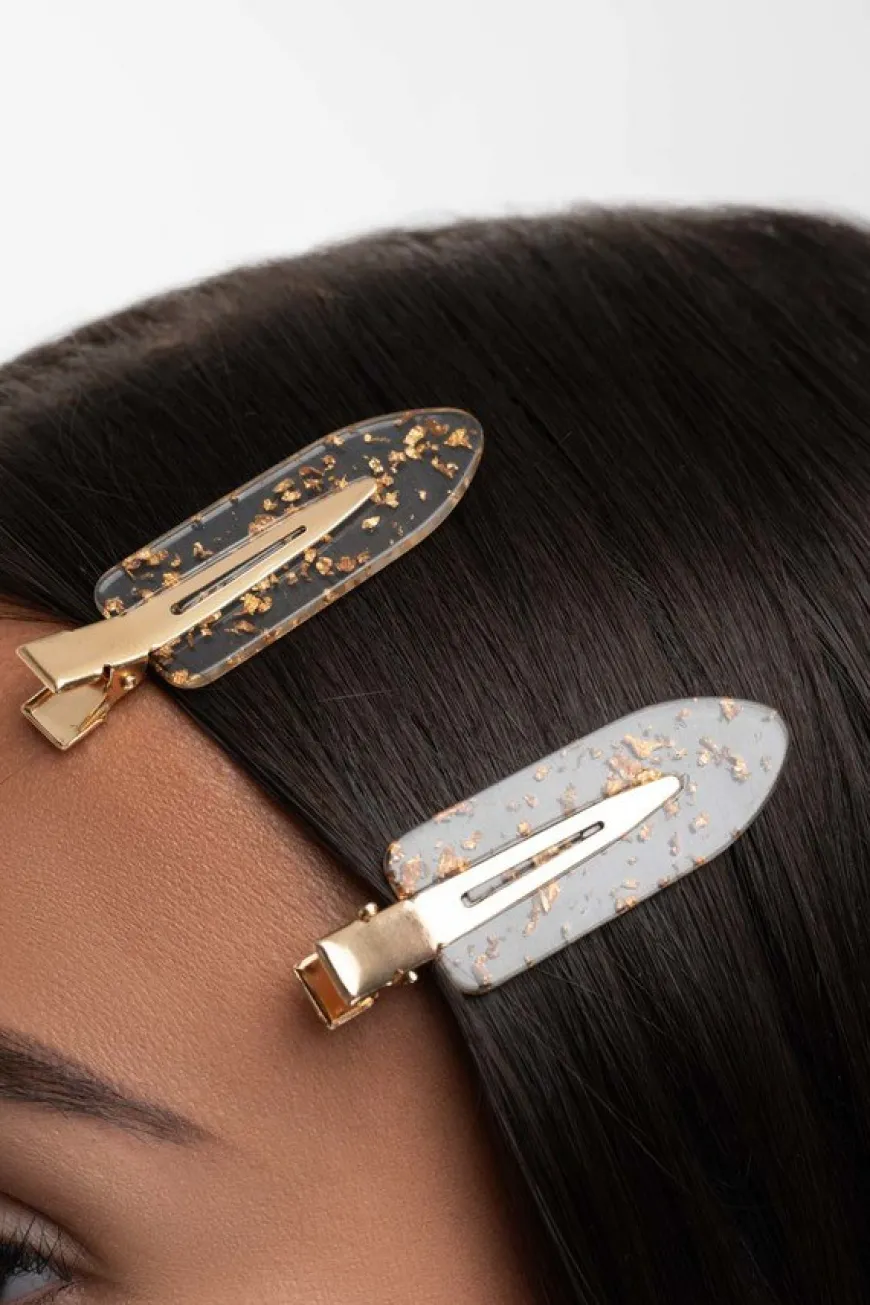 Gold Flake No Crease Clips 6pcs