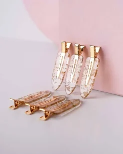 Gold Flake No Crease Clips 6pcs